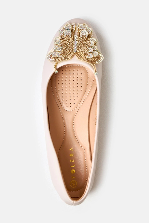 Sandfarbene Ballerinas mit... Sandfarbene Ballerinas mit...