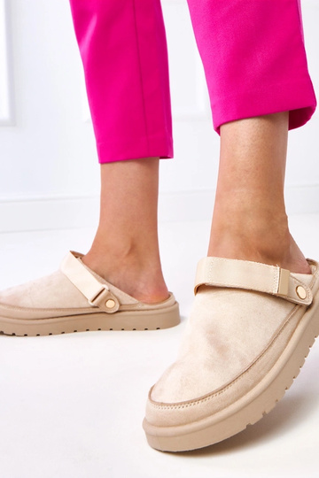 Sandfarbene Mules mit... 2