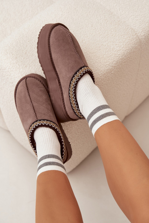 Niedrig aus INildleder Schneestiefel FemininHaftem mit einer Plattform Vinceza 97960 braune Farbe Niedrig aus INildleder Schneestiefel FemininHaftem mit einer Plattform Vinceza 97960 braune Farbe