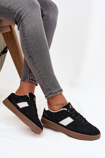 aus INildleder Sneakers Stilvollllschuhe Feminin Vinceza 14029 schZuarze Farbe