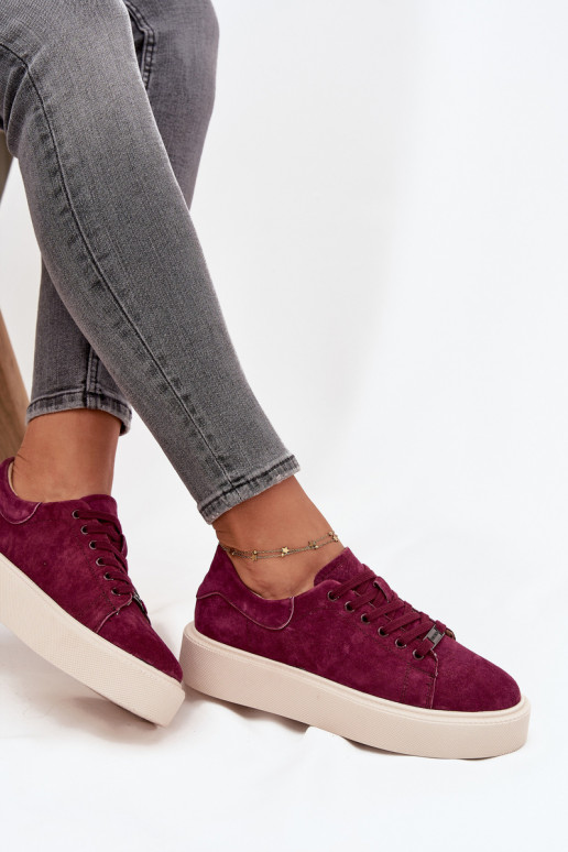 aus INildleder Sneakers Stilvollllschuhe Feminin mit einer Plattform Vinceza 79578 Burgund aus INildleder Sneakers Stilvollllschuhe Feminin mit einer Plattform Vinceza 79578 Burgund