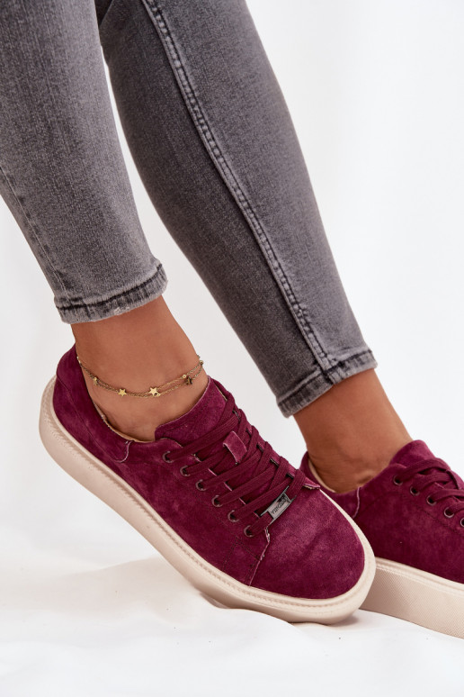 aus INildleder Sneakers Stilvollllschuhe Feminin mit einer Plattform Vinceza 79578 Burgund aus INildleder Sneakers Stilvollllschuhe Feminin mit einer Plattform Vinceza 79578 Burgund