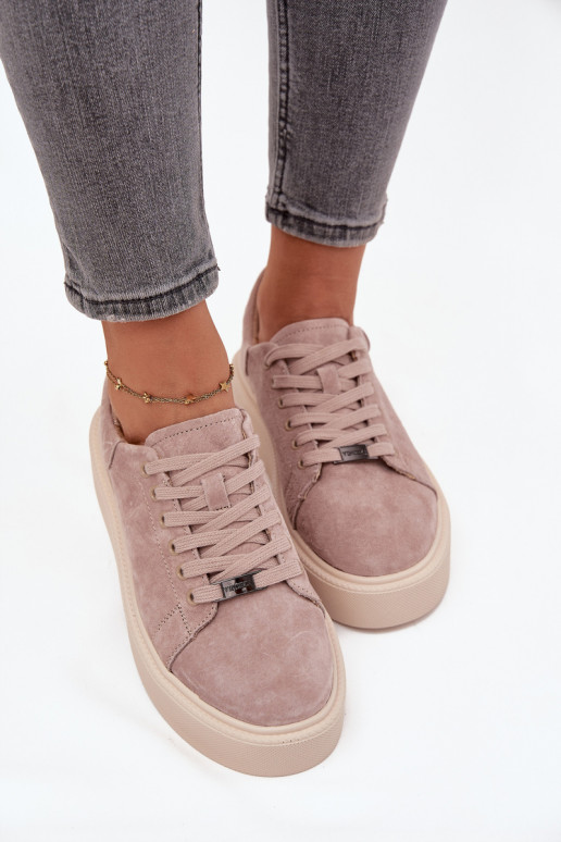 aus INildleder Sneakers Stilvollllschuhe Feminin mit einer Plattform Vinceza 79578 Beige aus INildleder Sneakers Stilvollllschuhe Feminin mit einer Plattform Vinceza 79578 Beige