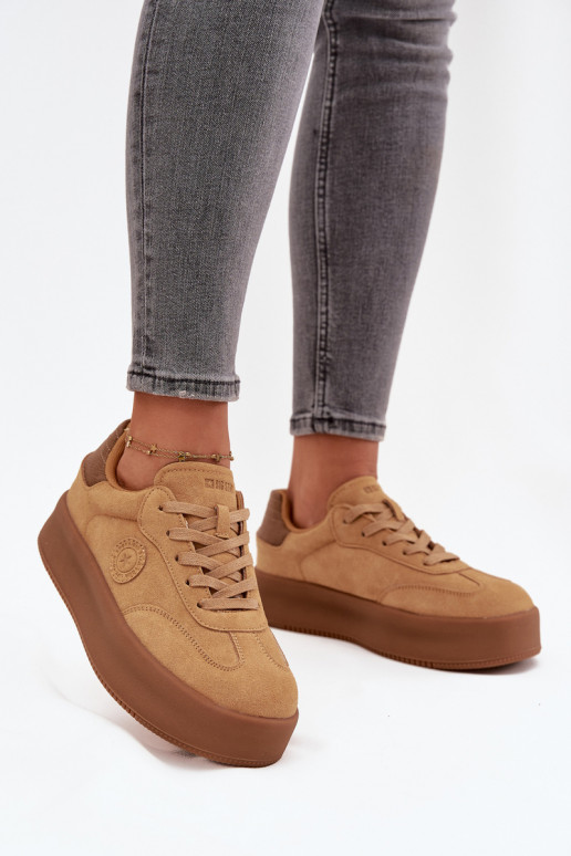Sneakers Stilvollllschuhe Feminin mit einer Plattform Big Star SS274762 braune Farbe Sneakers Stilvollllschuhe Feminin mit einer Plattform Big Star SS274762 braune Farbe