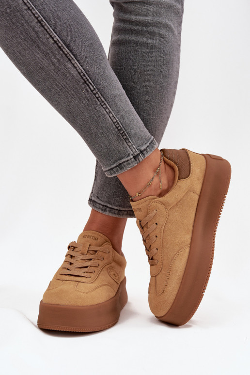 Sneakers Stilvollllschuhe Feminin mit einer Plattform Big Star SS274762 braune Farbe Sneakers Stilvollllschuhe Feminin mit einer Plattform Big Star SS274762 braune Farbe