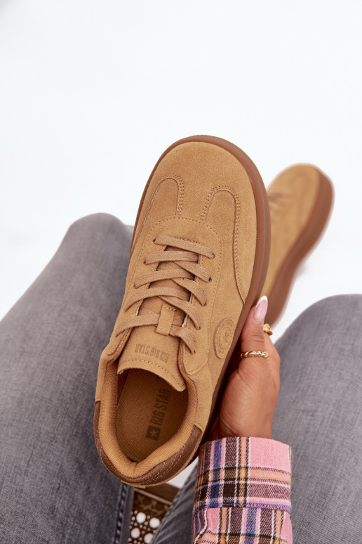 Sneakers Stilvollllschuhe Feminin mit einer Plattform Big Star SS274762 braune Farbe Sneakers Stilvollllschuhe Feminin mit einer Plattform Big Star SS274762 braune Farbe