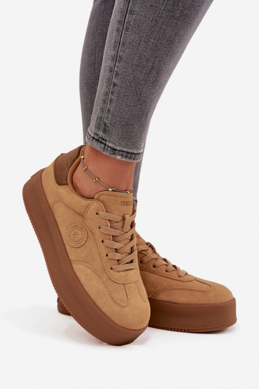 Sneakers Stilvollllschuhe Feminin mit einer Plattform Big Star SS274762 braune Farbe Sneakers Stilvollllschuhe Feminin mit einer Plattform Big Star SS274762 braune Farbe