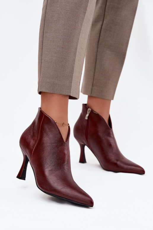 mit Lackeffekt Schuhe mit niedrigem Absatz für Damen mit dünnen Absätzen Burgund Jolivra