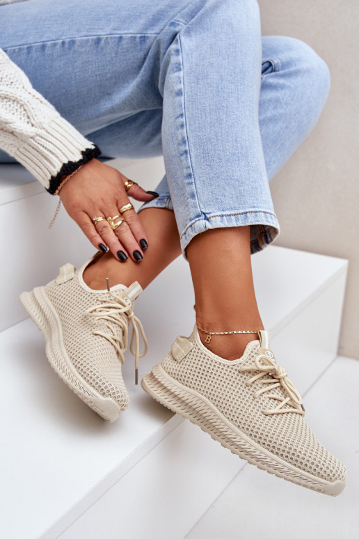 Netz Ein überzeugendes Stilvollll Turnschuhe Feminin Beige Harice Netz Ein überzeugendes Stilvollll Turnschuhe Feminin Beige Harice