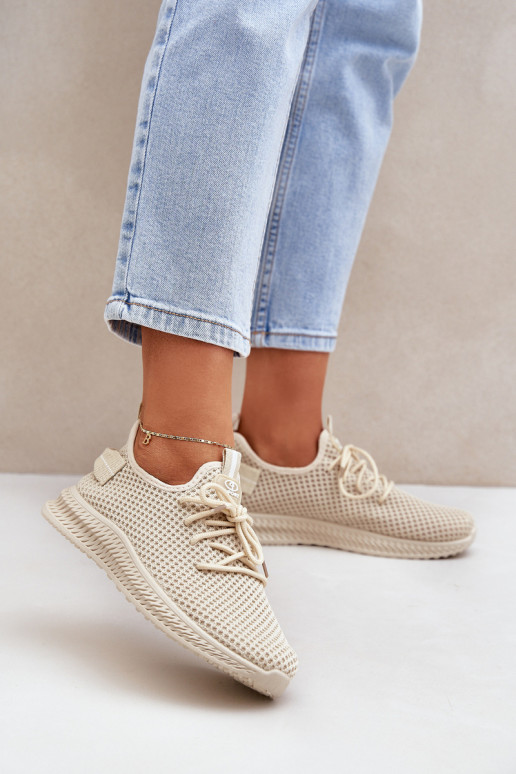 Netz Ein überzeugendes Stilvollll Turnschuhe Feminin Beige Harice Netz Ein überzeugendes Stilvollll Turnschuhe Feminin Beige Harice