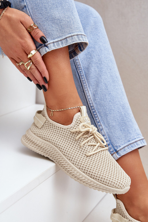 Netz Ein überzeugendes Stilvollll Turnschuhe Feminin Beige Harice Netz Ein überzeugendes Stilvollll Turnschuhe Feminin Beige Harice