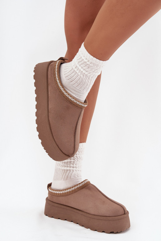 Niedrig Schneestiefel FemininHaftem mit einer Plattform Beige Ermöglichtrirya