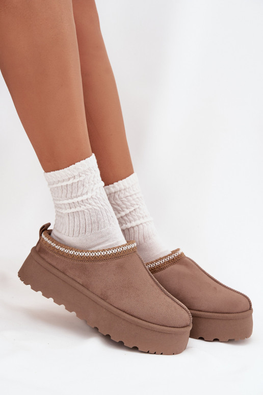 Niedrig Schneestiefel FemininHaftem mit einer Plattform Beige Ermöglichtrirya