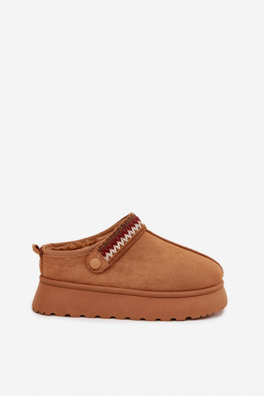 Schneestiefel DamentiefRuchomym Streifenem I Haftem mit einer Plattform braune Farbe Lyrisse Schneestiefel DamentiefRuchomym Streifenem I Haftem mit einer Plattform braune Farbe Lyrisse