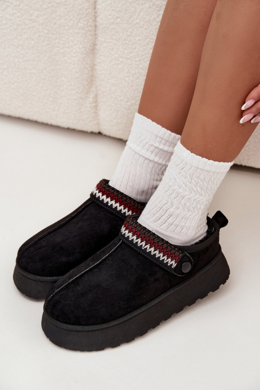 Schneestiefel DamentiefRuchomym Streifenem I Haftem mit einer Plattform schZuarze Farbe Lyrisse