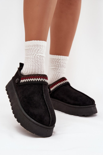 Schneestiefel DamentiefRuchomym Streifenem I Haftem mit einer Plattform schZuarze Farbe Lyrisse 2
