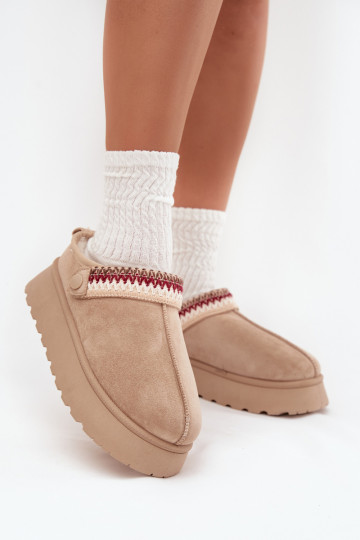 Schneestiefel DamentiefRuchomym Streifenem I Haftem mit einer Plattform elfenbeinfarbe Lyrisse 2