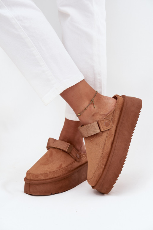 Schneestiefel Feminin mit einer Plattformmit Klebeverschlussem braune Farbe Jorielle Schneestiefel Feminin mit einer Plattformmit Klebeverschlussem braune Farbe Jorielle