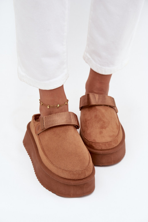 Schneestiefel Feminin mit einer Plattformmit Klebeverschlussem braune Farbe Jorielle Schneestiefel Feminin mit einer Plattformmit Klebeverschlussem braune Farbe Jorielle