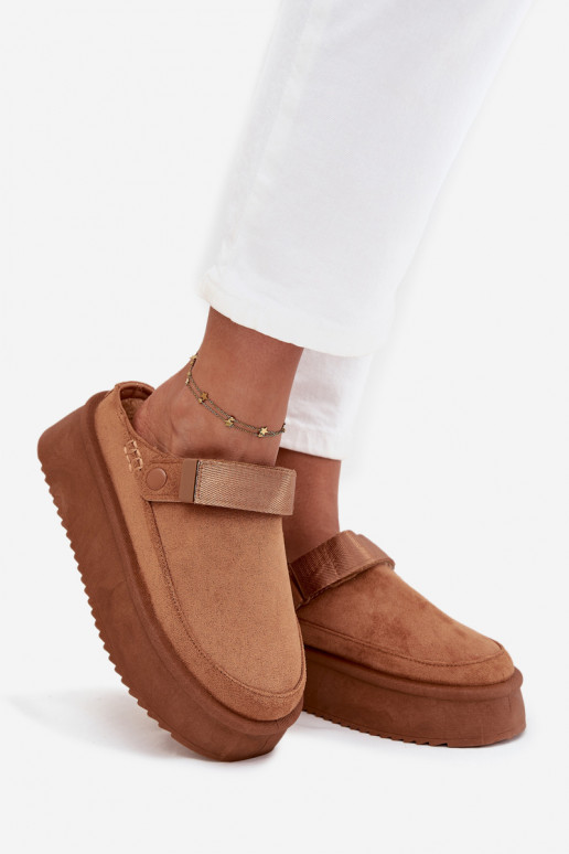 Schneestiefel Feminin mit einer Plattformmit Klebeverschlussem braune Farbe Jorielle Schneestiefel Feminin mit einer Plattformmit Klebeverschlussem braune Farbe Jorielle