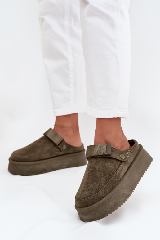 Schneestiefel Feminin mit einer Plattformmit Klebeverschlussem Khaki-Farbe-Farbe Jorielle Schneestiefel Feminin mit einer Plattformmit Klebeverschlussem Khaki-Farbe-Farbe Jorielle