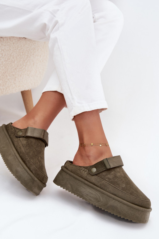 Schneestiefel Feminin mit einer Plattformmit Klebeverschlussem Khaki-Farbe-Farbe Jorielle Schneestiefel Feminin mit einer Plattformmit Klebeverschlussem Khaki-Farbe-Farbe Jorielle