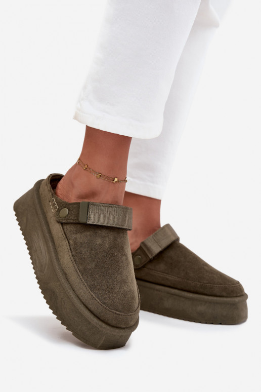 Schneestiefel Feminin mit einer Plattformmit Klebeverschlussem Khaki-Farbe-Farbe Jorielle Schneestiefel Feminin mit einer Plattformmit Klebeverschlussem Khaki-Farbe-Farbe Jorielle