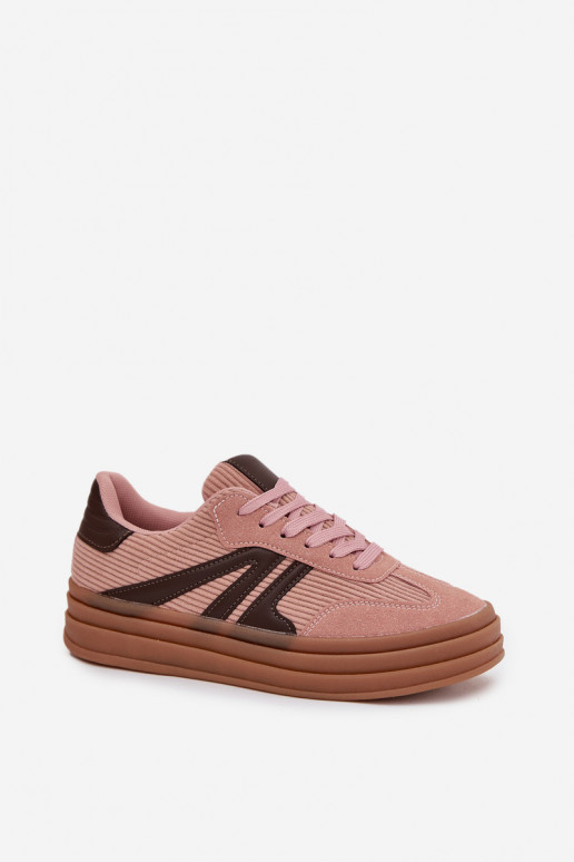 Samt Sneakers Stilvollllschuhe Feminin mit einer Plattform pinke Farbe Skye