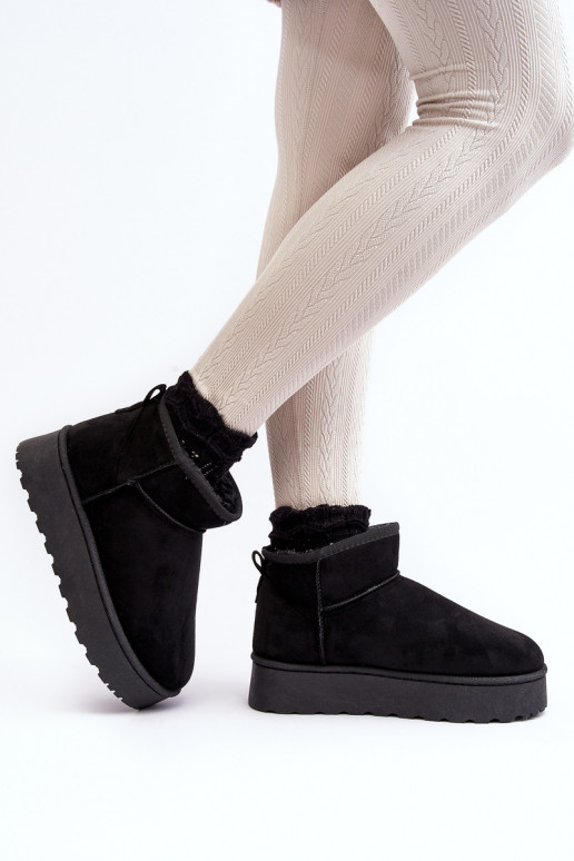 Schneestiefel Feminin mit einer Plattform sich Zuarm laufen mit Fell innen schZuarze Farbe Xamella Schneestiefel Feminin mit einer Plattform sich Zuarm laufen mit Fell innen schZuarze Farbe Xamella