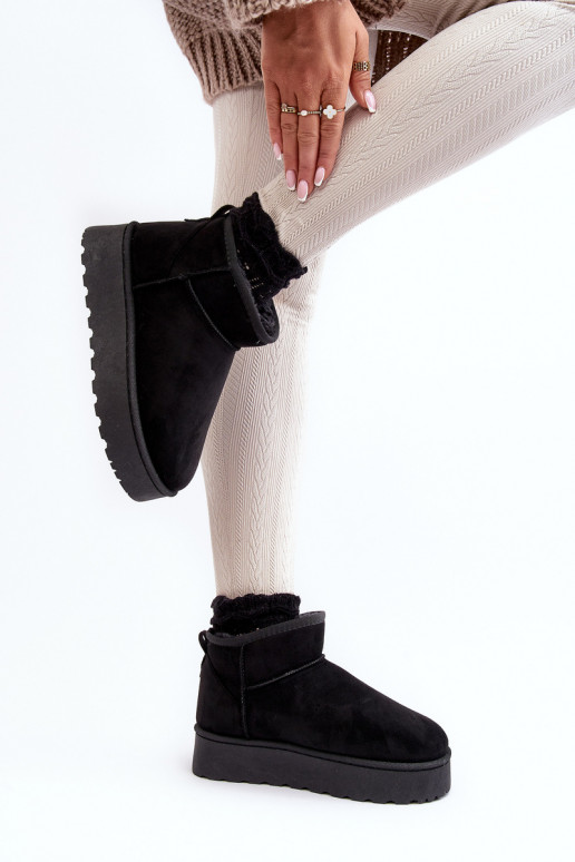 Schneestiefel Feminin mit einer Plattform sich Zuarm laufen mit Fell innen schZuarze Farbe Xamella Schneestiefel Feminin mit einer Plattform sich Zuarm laufen mit Fell innen schZuarze Farbe Xamella