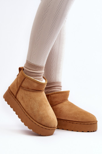 Schneestiefel Feminin mit einer Plattform sich Zuarm laufen mit Fell innen braune Farbe Xamella 2
