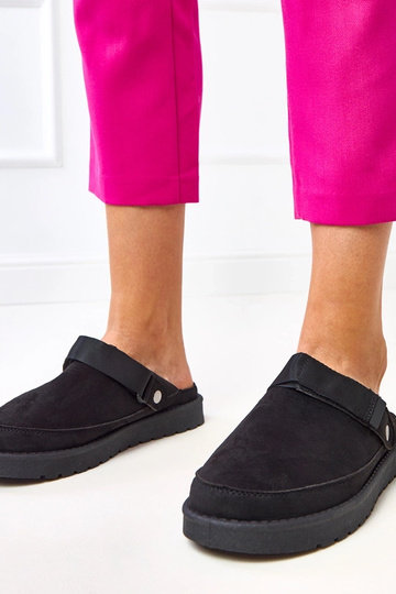 Schwarze Mules mit Miluska...