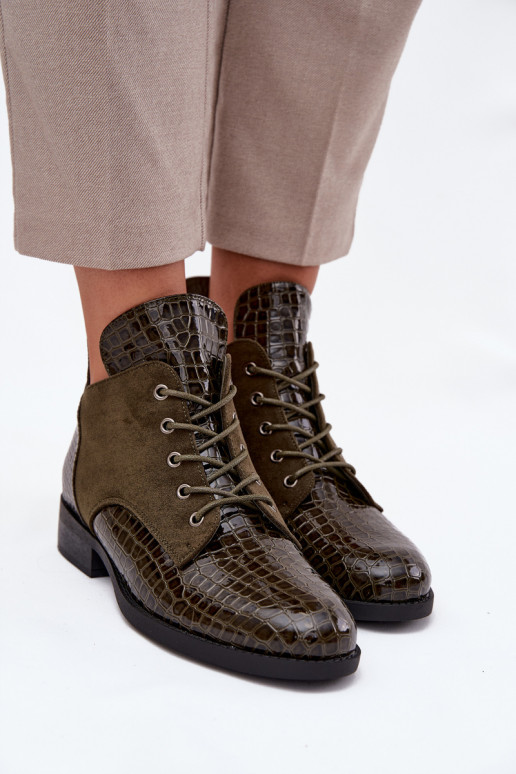 mit Lackeffekt Damenstiefel Mit Dekorationen Tłoczeniem sich Zuarm laufen Vinceza 16477 Khaki-Farbe-Farbe mit Lackeffekt Damenstiefel Mit Dekorationen Tłoczeniem sich Zuarm laufen Vinceza 16477 Khaki-Farbe-Farbe