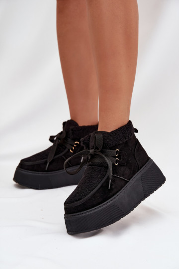 Damen-Schneestiefel mit Plattform und Fell in Schwarz "Florivelle" 2