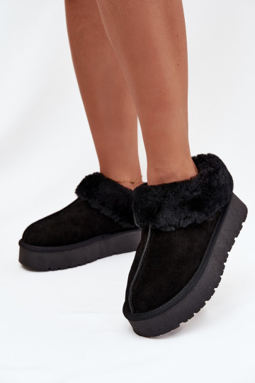 Leder-Sneaker aus Wildleder mit Fell in schwarzer Farbe Mivelle 2