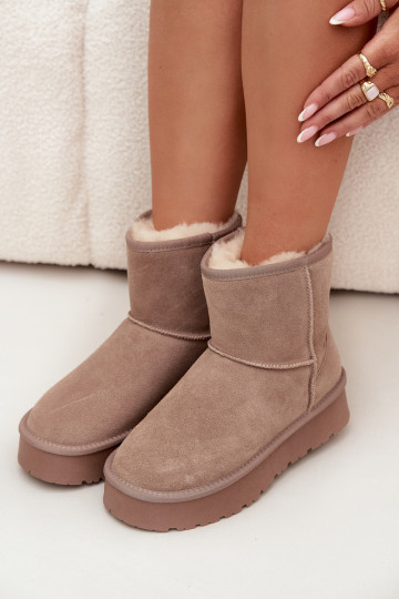 Schneestiefel FemininErmöglichtturalnego aus INildlederu mit einer Plattform Beige Privine