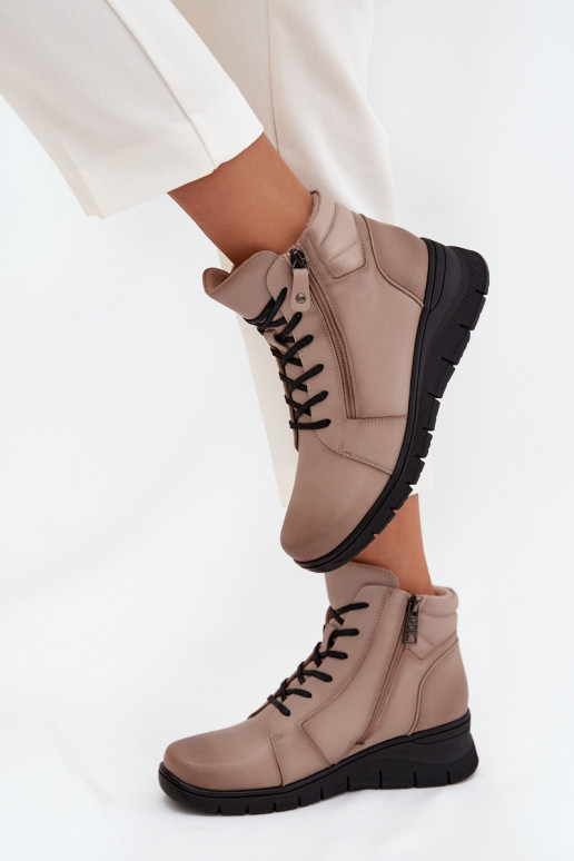 Haut Damenstiefel Auf einem Keil sich Zuarm laufen Vinceza 39963 Beige Haut Damenstiefel Auf einem Keil sich Zuarm laufen Vinceza 39963 Beige