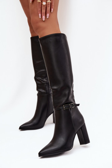 INarme Stiefel mit Absätzen mit Schnallen schZuarze Farbe Fionelle 2