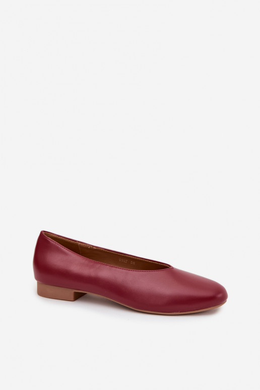 Ballerinas Feminin aus Öko-Leder mit breiten Absätzen Burgund Olyssia Ballerinas Feminin aus Öko-Leder mit breiten Absätzen Burgund Olyssia