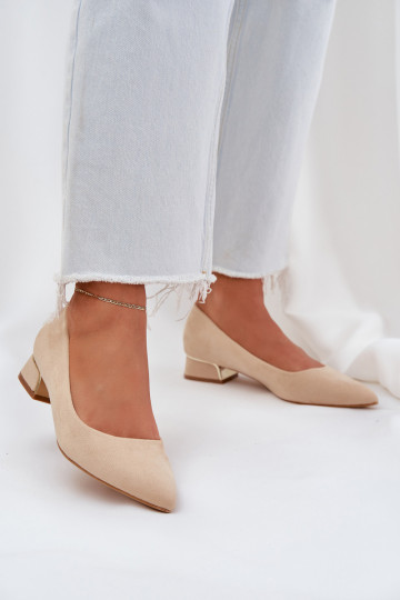 Schuhe Auf niedrigem Absatz I Szpiczastymi Noskami Beige Terilara 2