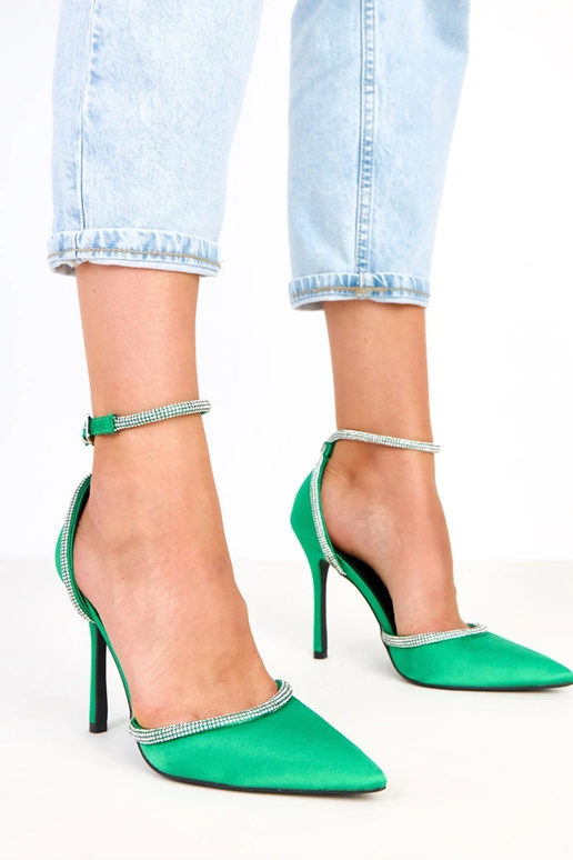 Zizia grüne satinierte High Heels mit... Zizia grüne satinierte High Heels mit...