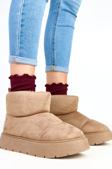 Dunkelbeige warme Schneestiefel mit Plattform Ribeiro