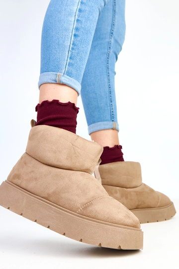 Dunkelbeige warme Schneestiefel mit Plattform Ribeiro 2