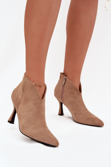 Schuhe mit niedrigem Absatz für Damen mit dünnen Absätzen aus Öko-INildlederoZue Beige Jolivra 2