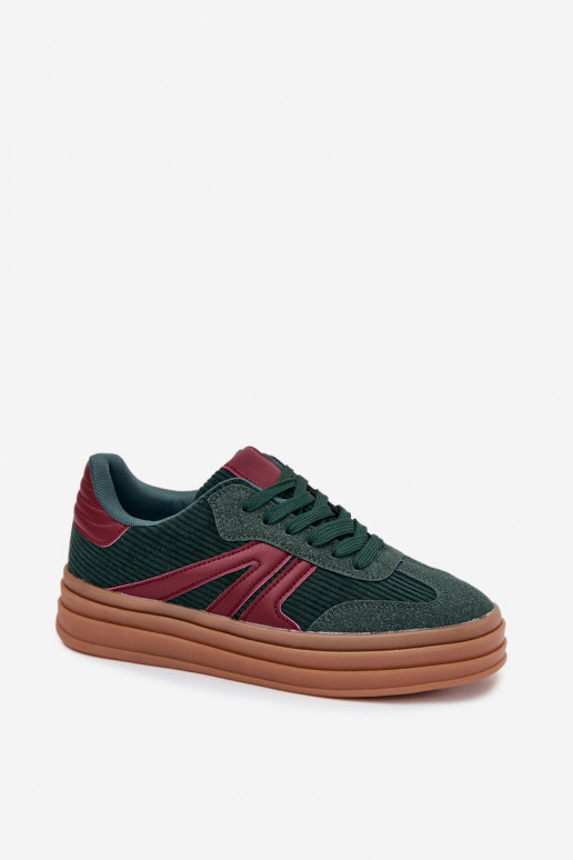 Samt Sneakers Stilvollllschuhe Feminin mit einer Plattform grüne Farbe Skye Samt Sneakers Stilvollllschuhe Feminin mit einer Plattform grüne Farbe Skye
