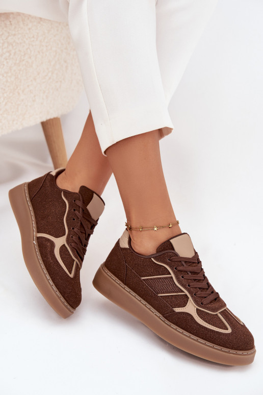 Niedrig Sneakers Stilvollllschuhe Feminin braune Farbe Brenelle Niedrig Sneakers Stilvollllschuhe Feminin braune Farbe Brenelle