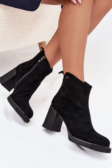 Damen Wildleder-Stiefeletten, schwarz, Vinceza 91142