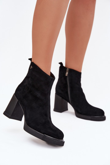 Damen Wildleder-Stiefeletten, schwarz, Vinceza 91142 2