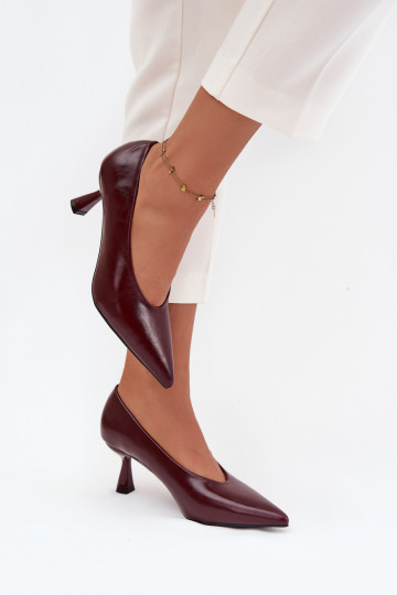 mit Lackeffekt Schuhe mit dünnen Absätzen Burgund Gavrielle