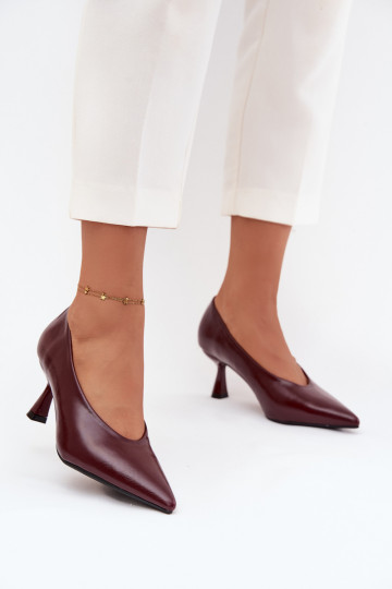 mit Lackeffekt Schuhe mit dünnen Absätzen Burgund Gavrielle 2